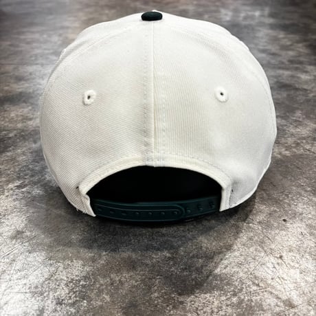 USA買付 NY Gold Rose Embroidery 9FORTY A-Frame Snapback – Ivory / Dark Green　NEWERA-105