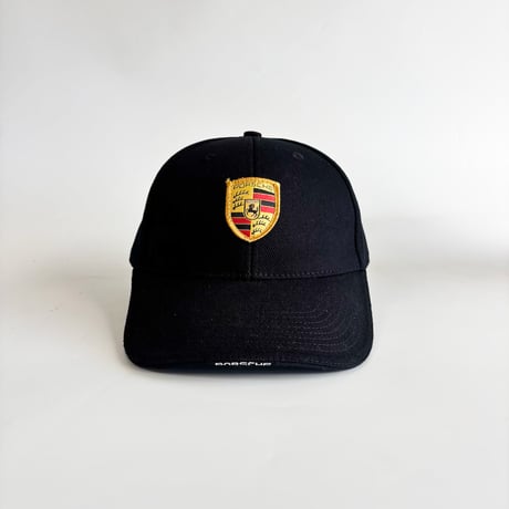 PORSCHE CREST COTTON ADJUSTABLE CAP / BLACK   GV-63