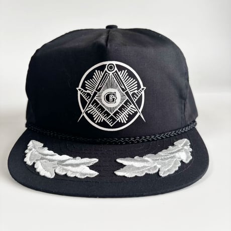 USA買付　【デッドストック】Masonic Square & Compasses Leaf Embroidery Cap｜Made in Philippines    GV-09