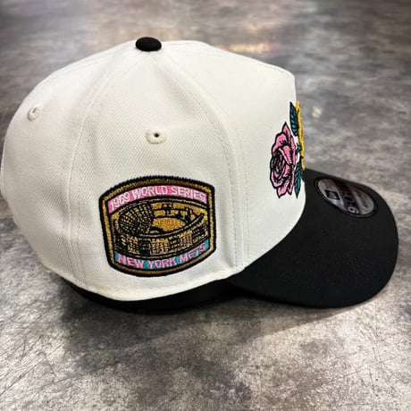 USA買付 New York Mets Rose Embroidery 1969 World Series 9FORTY A-Frame – Ivory / Black NEWERA-104