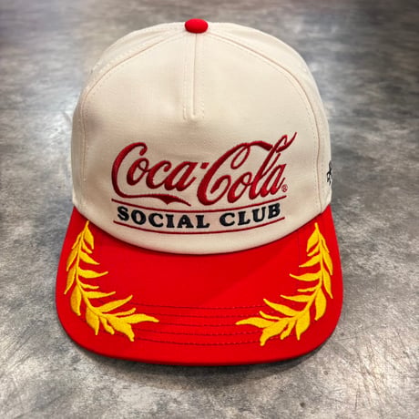 AMERICAN NEEDLE CLUB CAPTAIN – COCA-COLA SOCIAL CLUB CAP / IVORY × RED　AN-37