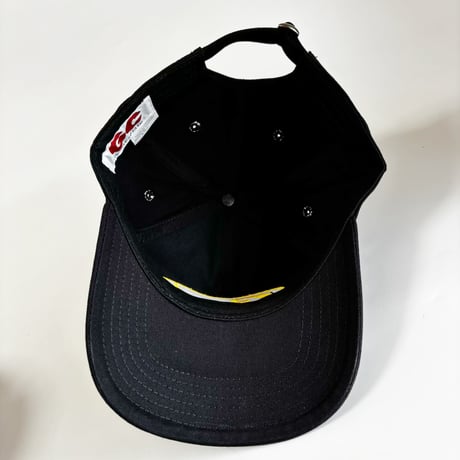 GC-GOOD 3D OVAL LOGO A-FRAME CAP  – BLACK/YELLOW.    M/L-L/XL SIZE GC-54