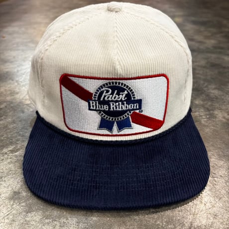 USA買付 PABST BLUE RIBBON CORDUROY ROPE GOLF SNAPBACK CAP WHITE / NAVY　US-97