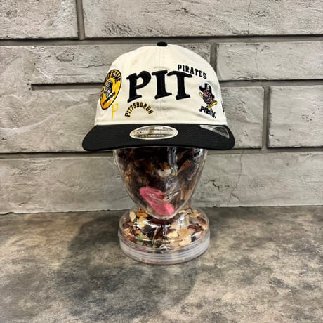 USA買付　NEW ERA 9FIFTY RETRO CROWN PITTSBURGH PIRATES COOPERSTOWN MULTI LOGO CREAM / BLACK　NEWERA-117
