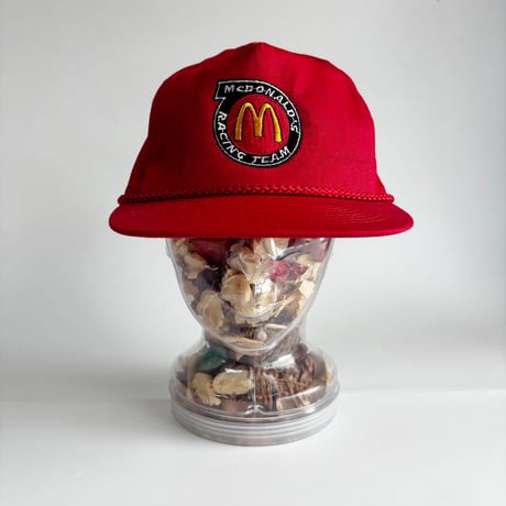 USA買付　VINTAGE McDONALD’S RACING TEAM ROPE SNAPBACK CAP – RED　GV-19