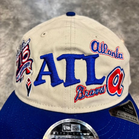 USA買付　NEW ERA 9FIFTY RETRO CROWN ATLANTA BRAVES MULTI LOGO 75TH  CREAM / ROYAL BLUE　NEWERA-116