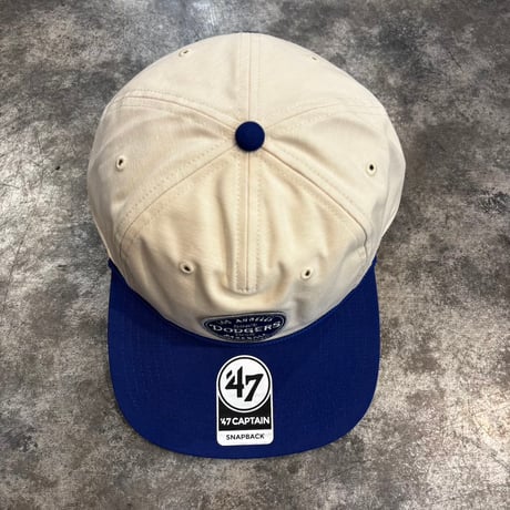 USA買付 LOS ANGELES DODGERS ’47 PAYSON CAPTAIN SNAPBACK CAP – CREAM / ROYAL　US-89