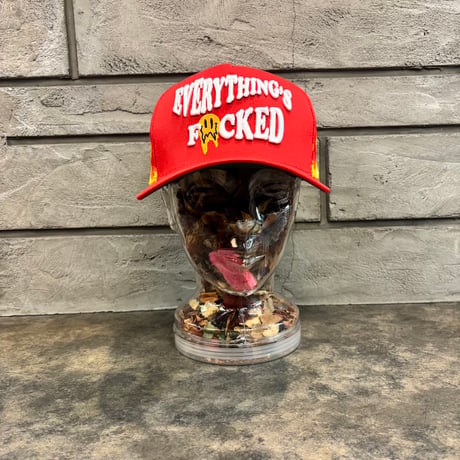 USA買付　FIELD GRADE EVERYTHING'S F*CKED FLAME SNAPBACK CAP RED　US-106