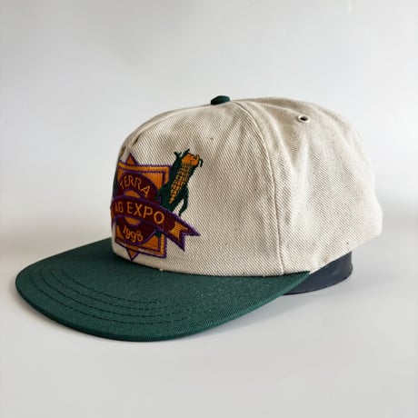 1998 TERRA AG EXPO EMBROIDERED SNAPBACK CAP / NATURAL × GREEN   GV-62