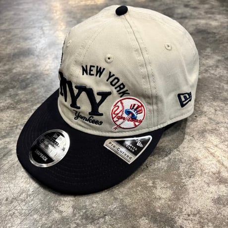 USA買付　NEW ERA 9FIFTY RETRO CROWN NEW YORK YANKEES COOPERSTOWN MULTI LOGO CREAM / NAVY　NEWERA-118