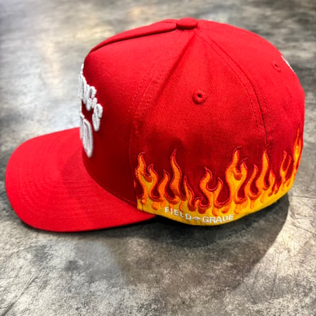 USA買付　FIELD GRADE EVERYTHING'S F*CKED FLAME SNAPBACK CAP RED　US-106