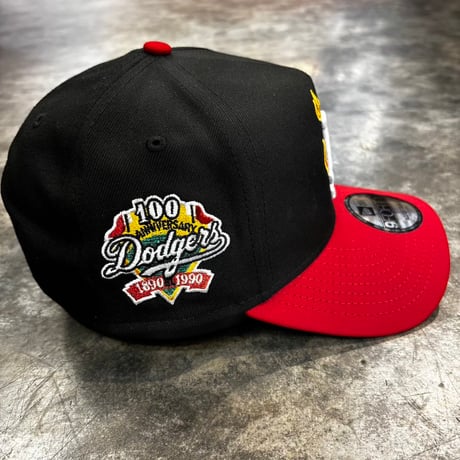 USA買付 SUGAR & SPICE LOS ANGELES DODGERS 100TH ANNIVERSARY PATCH FLAME – BLACK / RED　NEWERA-106