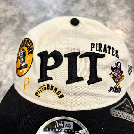 USA買付　NEW ERA 9FIFTY RETRO CROWN PITTSBURGH PIRATES COOPERSTOWN MULTI LOGO CREAM / BLACK　NEWERA-117