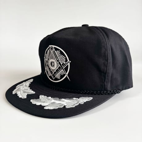 USA買付　【デッドストック】Masonic Square & Compasses Leaf Embroidery Cap｜Made in Philippines    GV-09