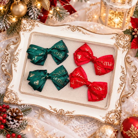 Xmas／レタリングリボン🎄ストレッチチョーカー／10本