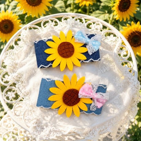 デニム向日葵🌻ストレッチチョーカー／10本