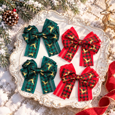 Xmas／トナカイリボン🫎ストレッチチョーカー／10本