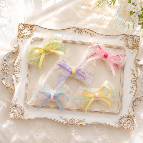 カラフルボーダーリボン🎀ストレッチチョーカー／10本