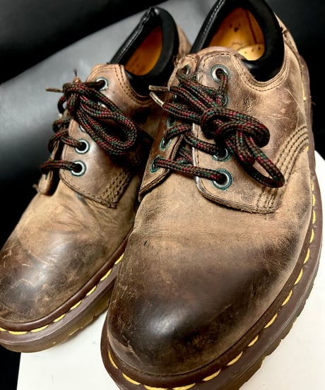 〈ヴィンテージイングランド製期ドクターマーチン〉オールドイングランド製期Dr.Martens 5EYELETレザーシューズ黄金サイズUK9ヴィンテージ年代ランク美品スペシャルプライス