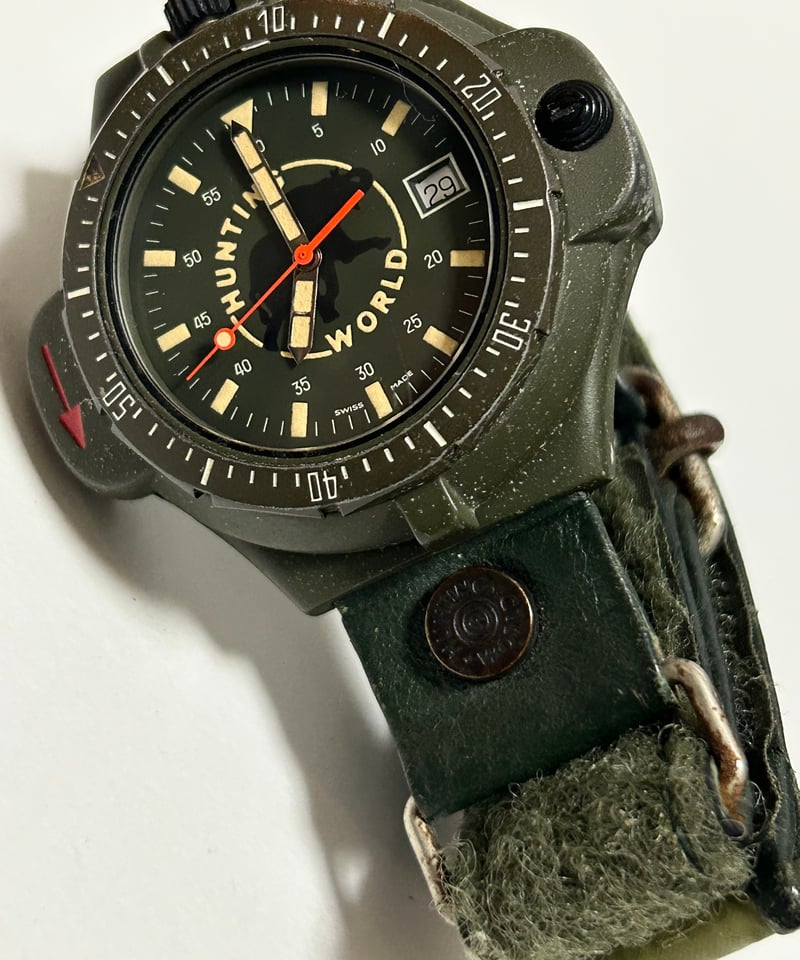 HUNTING WORLD NEW YORK フェスのみ時計 エイティーズハンティングワールド〉80年代後期HUNTING WORLD SPORTABOU