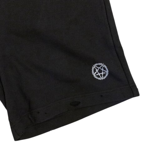 COTTON DISTRESSED JERSEY SHORTS 'PENTAGRAM
