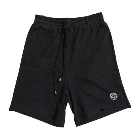 COTTON DISTRESSED JERSEY SHORTS 'PENTAGRAM