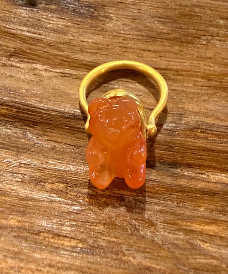 Hima ヒマ 22kgold オレンジ グミベア カーネリアン リング