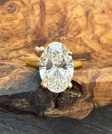 Hooman0nly 18kgold 5.00ct オーバル ♡ラボダイヤモンド リング