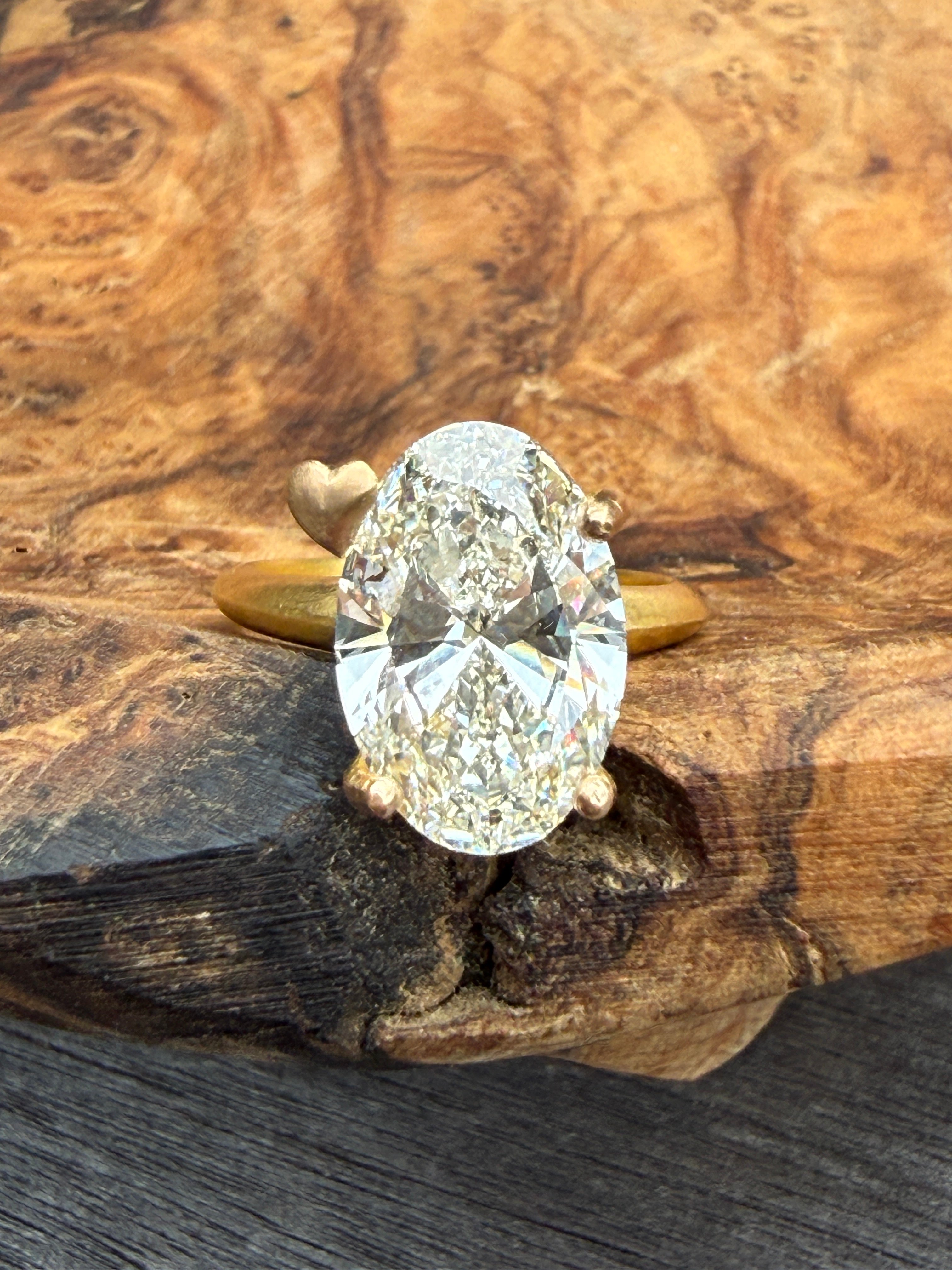 Hooman0nly 18kgold 5.00ct オーバル ♡ラボダイヤモンド リング |
