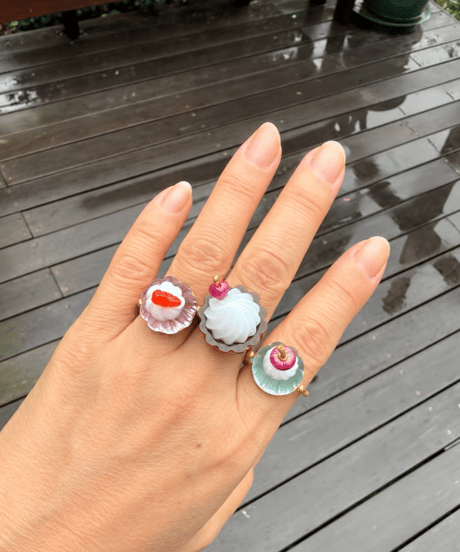 Hima ヒマ 22kgold  クリームチェリータルト リング