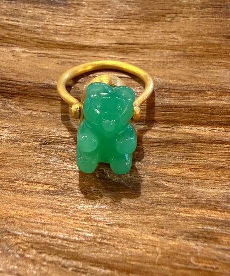 Hima ヒマ 22kgold 抹茶 グミベア クリソプレーズ リング