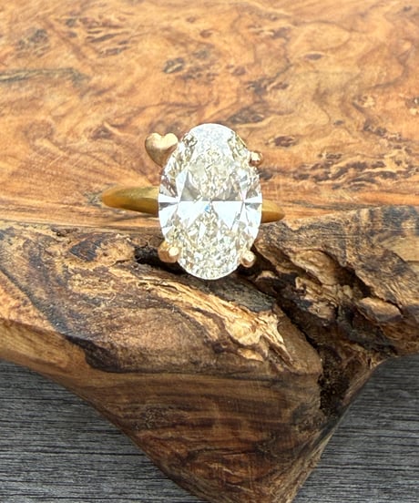 Hooman0nly 18kgold 5.00ct オーバル ♡ラボダイヤモンド リング