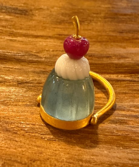 Hima ヒマ 22kgold  ソーダゼリー アクアマリン リング