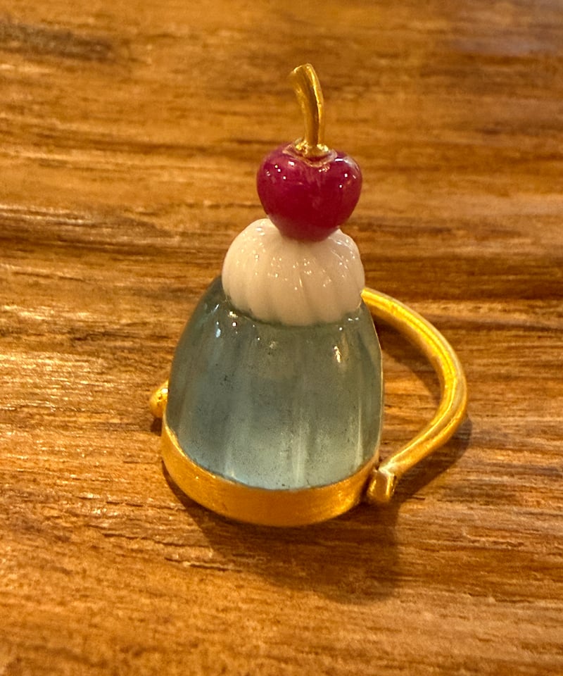 Hima ヒマ 22kgold ソーダゼリー アクアマリン リング | hima