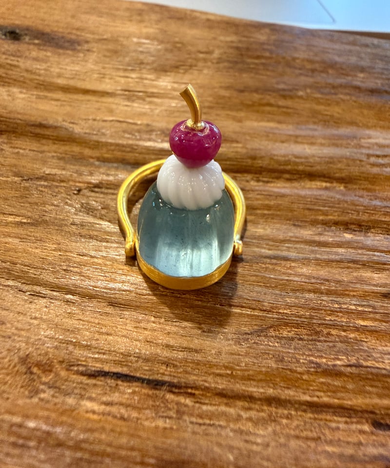 Hima ヒマ 22kgold ソーダゼリー アクアマリン リング | hima