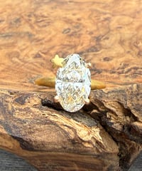 Hooman0nly 18kgold 3.01ct オーバル リルメテオ☆ラボダイヤモンド リング