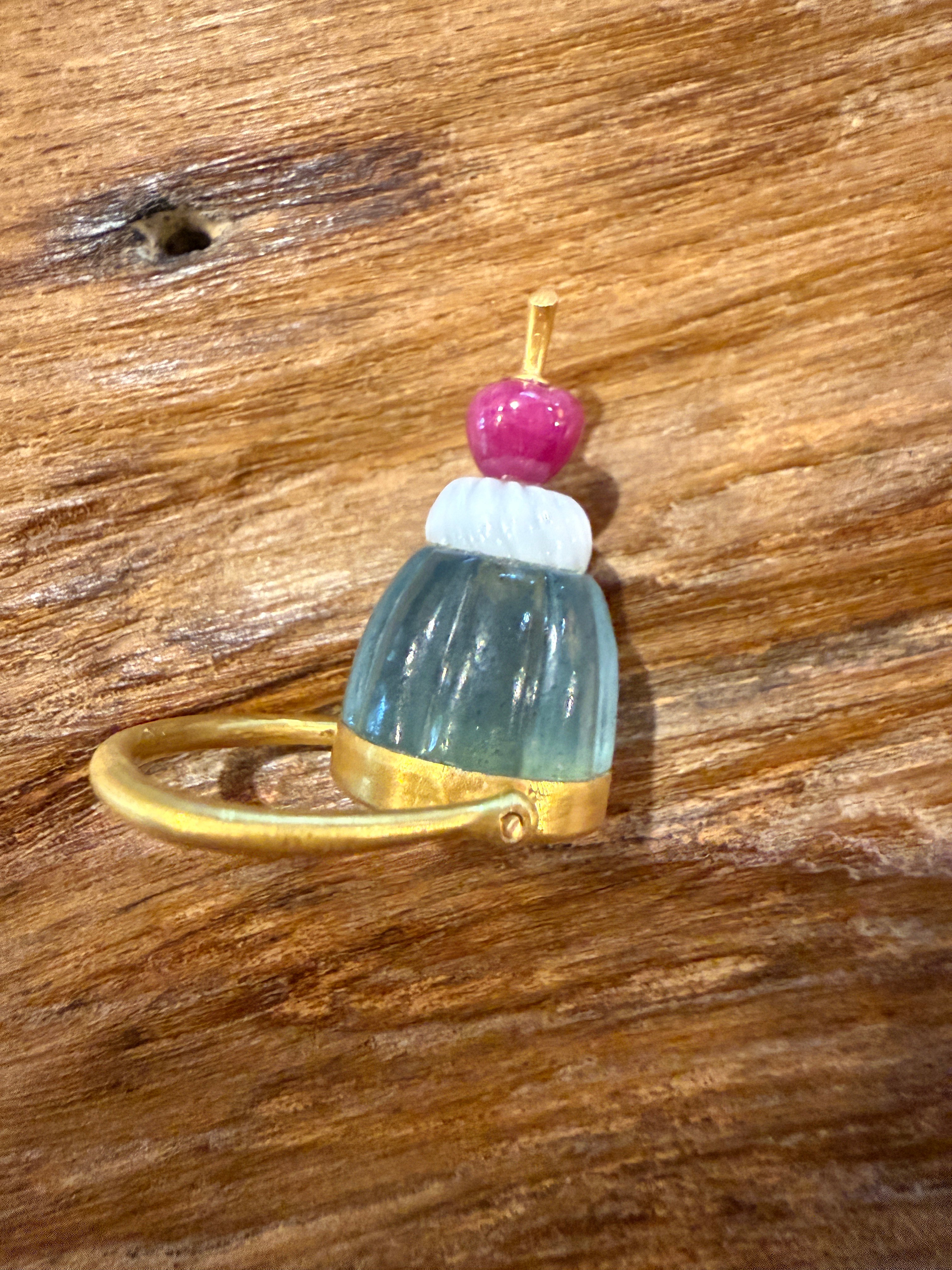 Hima ヒマ 22kgold ソーダゼリー アクアマリン リング | hima