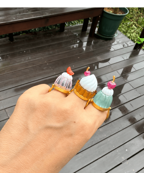 Hima ヒマ 22kgold  ソーダゼリー アクアマリン リング