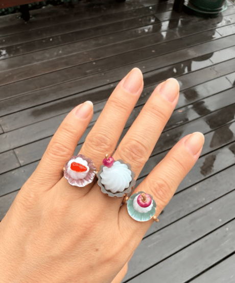 Hima ヒマ 22kgold  ソーダゼリー アクアマリン リング