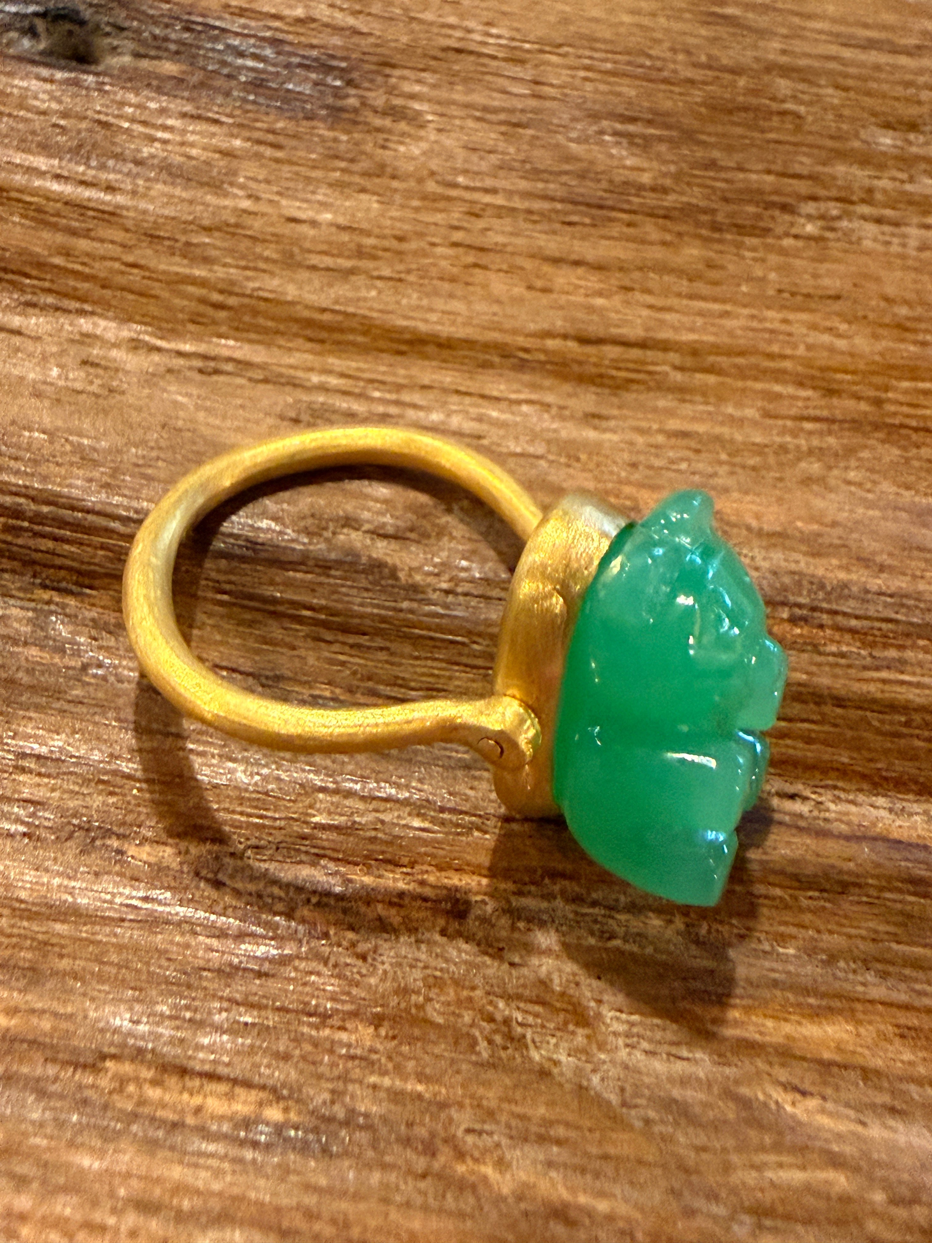 Hima ヒマ 22kgold 抹茶 グミベア クリソプレーズ リング | hima