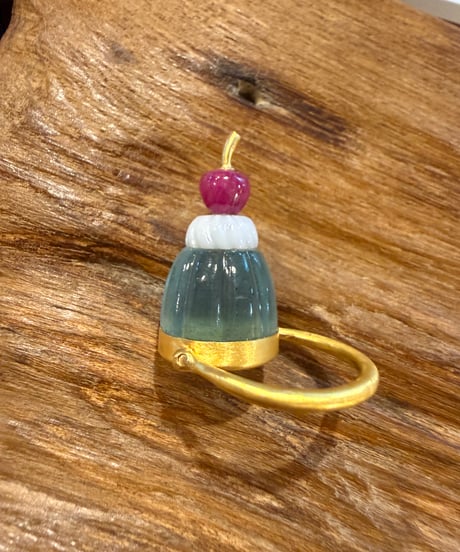 Hima ヒマ 22kgold  ソーダゼリー アクアマリン リング