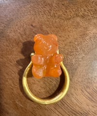 Hima ヒマ 22kgold オレンジ グミベア カーネリアン リング