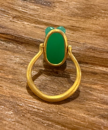 Hima ヒマ 22kgold 抹茶 グミベア クリソプレーズ リング