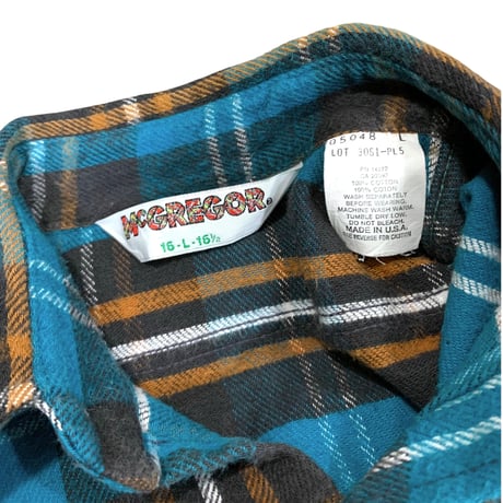80-90's McGREGOR HEAVY FLANNEL SHIRT size L