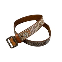 RRL Native Pattern Leather Belt Size-w30