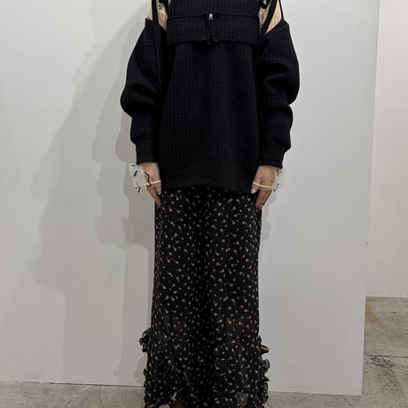 【 PoI 】 flower jaquard frill pants