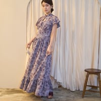 【 ritsu 予約 】 Floral Print High-Collar Dress -2027年3月～5月発送予定-