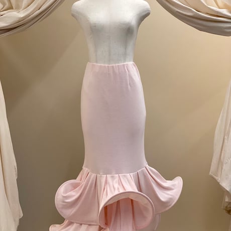 【 overlace 予約 】 petal hem knit skirt