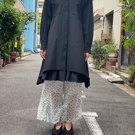 【 Ruimeme 予約 】 layered shirt tunic dress (stripe) -2026年12月～2027年1月発送予定-