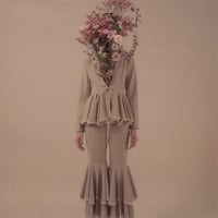 【 overlace 予約 】 flared hem tailored jacket